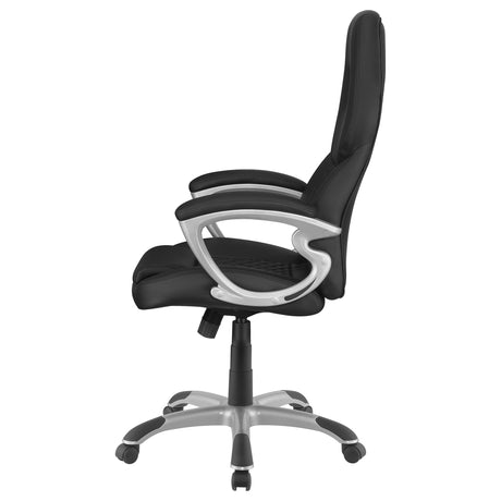 Office Chair - Bruce Adjustable Height Office Chair Black and Silver