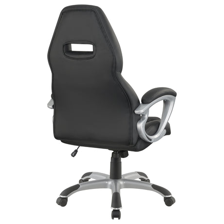 Office Chair - Bruce Adjustable Height Office Chair Black and Silver