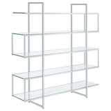 Bookcase - Elmer 5-shelf Bookcase Chrome and Clear