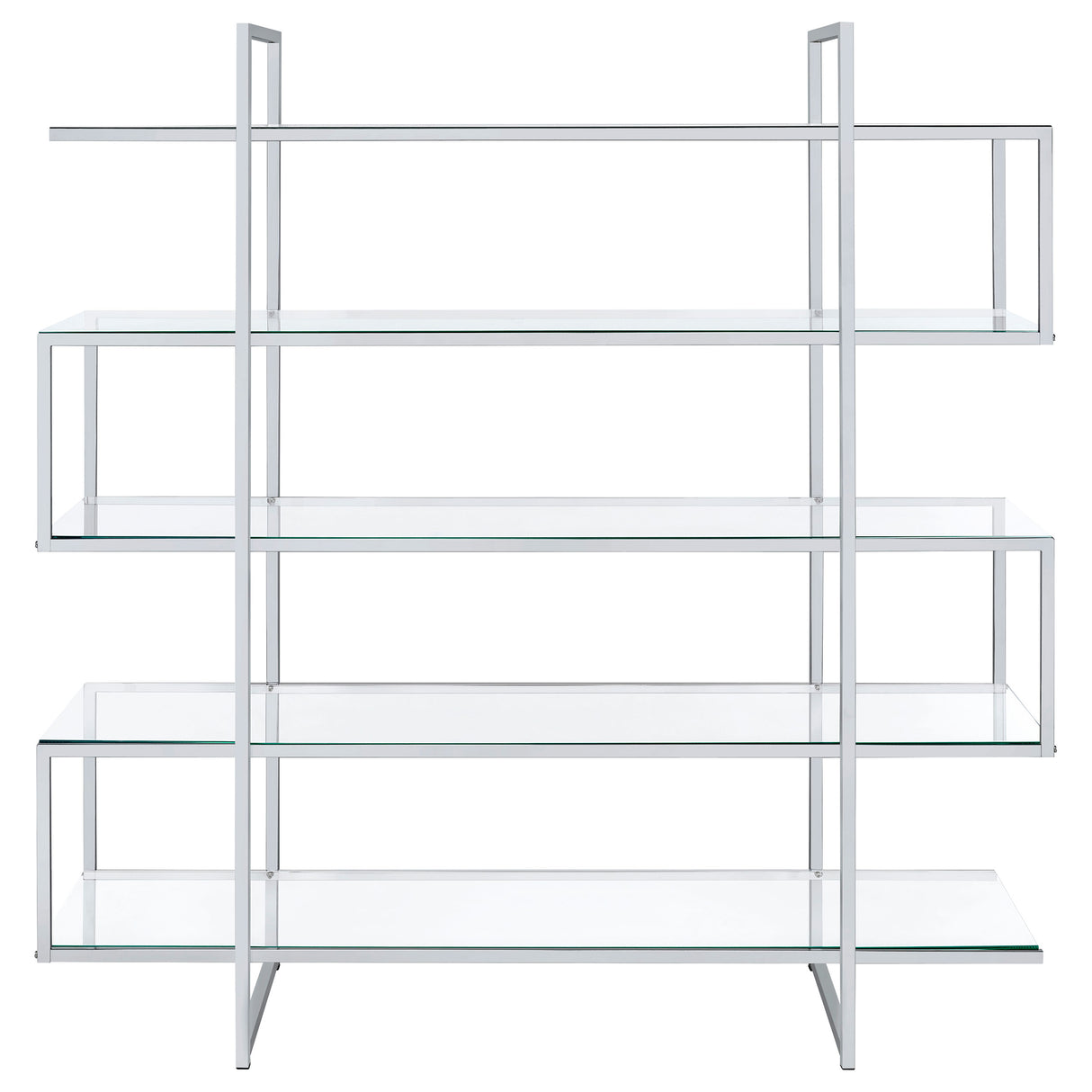 Bookcase - Elmer 5-shelf Bookcase Chrome and Clear