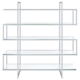 Bookcase - Elmer 5-shelf Bookcase Chrome and Clear