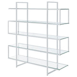 Bookcase - Elmer 5-shelf Bookcase Chrome and Clear