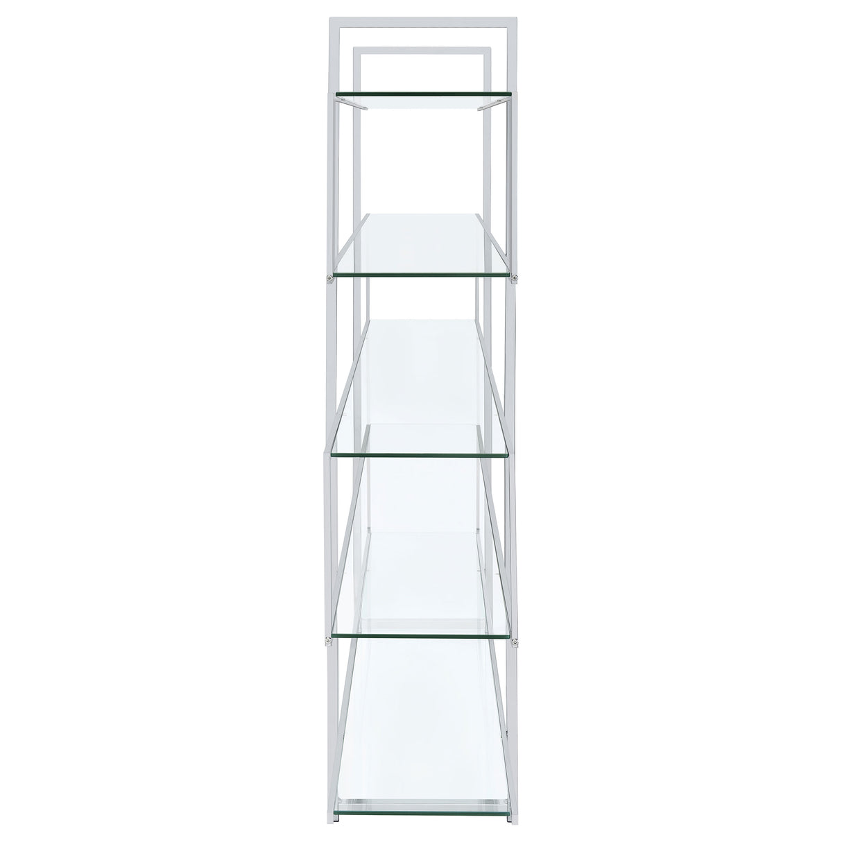 Bookcase - Elmer 5-shelf Bookcase Chrome and Clear