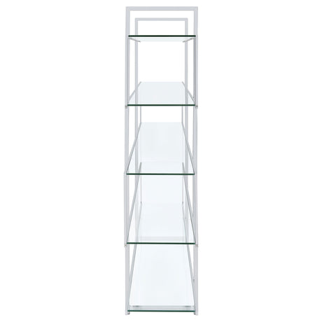 Bookcase - Elmer 5-shelf Bookcase Chrome and Clear