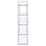 Bookcase - Elmer 5-shelf Bookcase Chrome and Clear