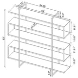 Bookcase - Elmer 5-shelf Bookcase Chrome and Clear