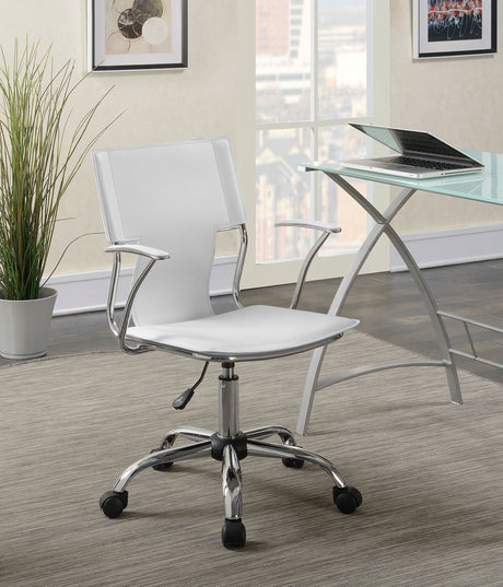 Office Chair - Himari Adjustable Height Office Chair White and Chrome