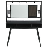 Writing Desk - Jessie Writing Desk with USB Ports Black and Gunmetal