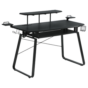 Gaming Desk - Alfie Gaming Desk with USB Ports Gunmetal