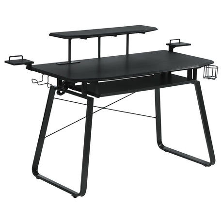 Gaming Desk - Alfie Gaming Desk with USB Ports Gunmetal