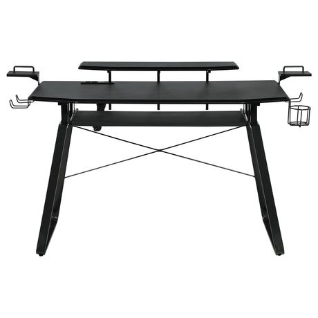 Gaming Desk - Alfie Gaming Desk with USB Ports Gunmetal