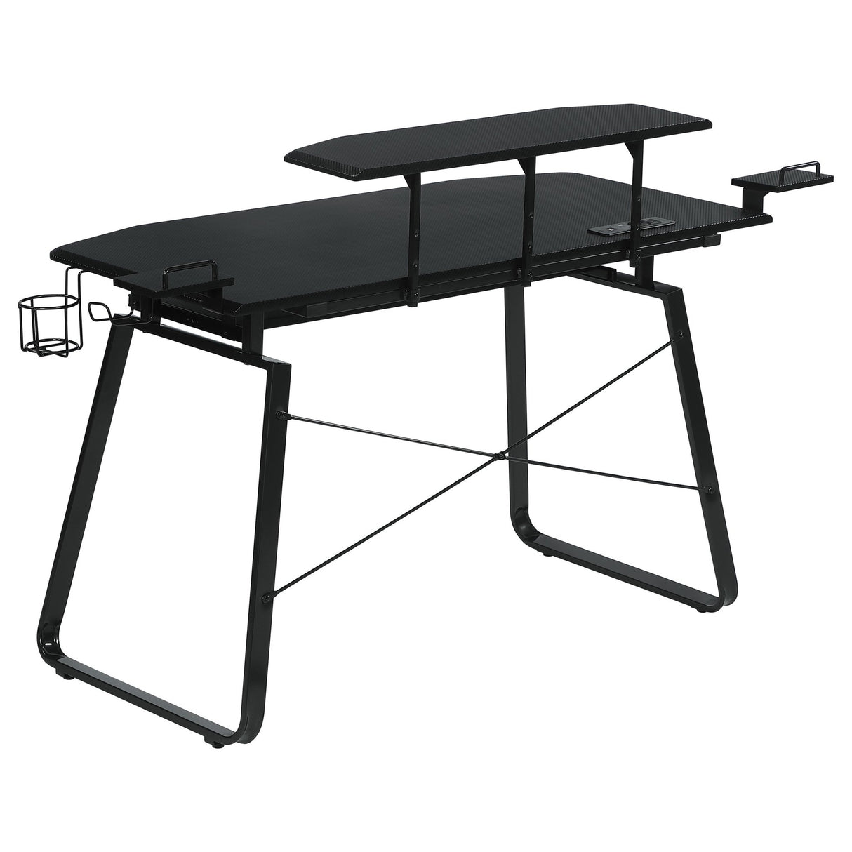 Alfie Gaming Desk with USB Ports Gunmetal | Coaster | Home Elegance USA