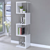 Baxter 4 - shelf Bookcase White and Chrome | Coaster - 801418 - Home Elegance USA - 2