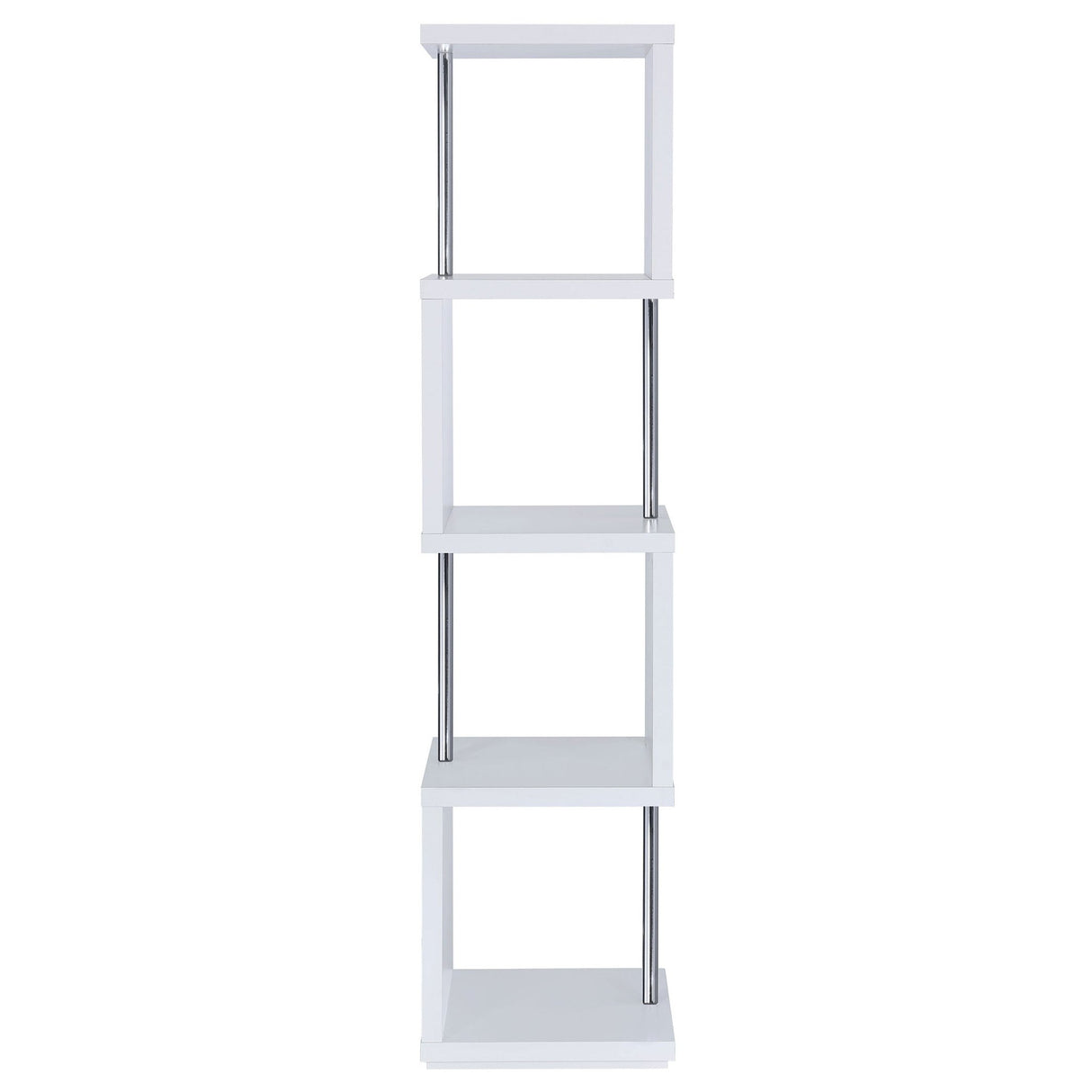 Baxter 4 - shelf Bookcase White and Chrome | Coaster - 801418 - Home Elegance USA - 5