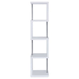 Baxter 4 - shelf Bookcase White and Chrome | Coaster - 801418 - Home Elegance USA - 5