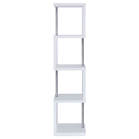 Bookcase - Baxter 4-shelf Bookcase White and Chrome