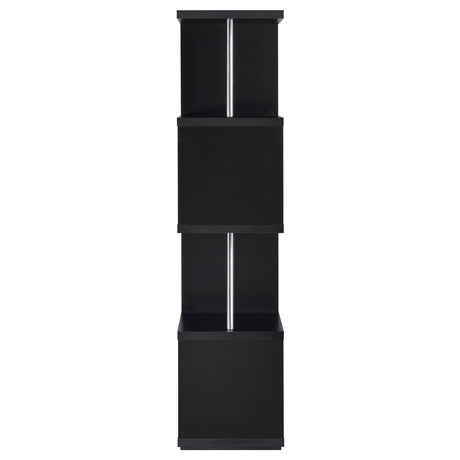 Bookcase - Baxter 4-shelf Bookcase Black and Chrome