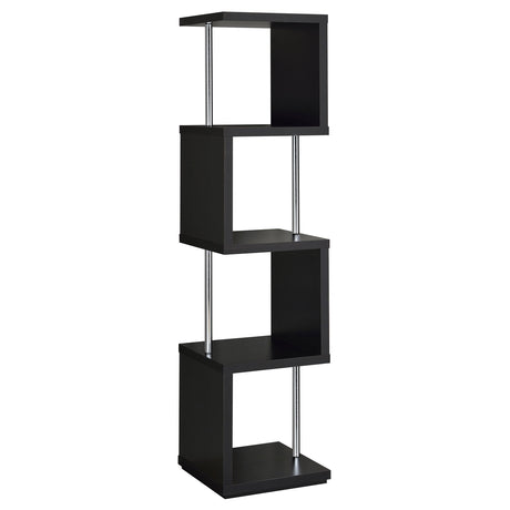 Bookcase - Baxter 4-shelf Bookcase Black and Chrome