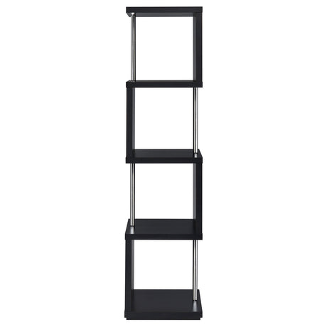 Bookcase - Baxter 4-shelf Bookcase Black and Chrome