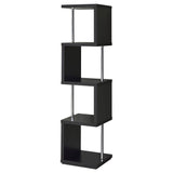 Baxter 4 - shelf Bookcase Black and Chrome | Coaster - 801419 - Home Elegance USA - 6