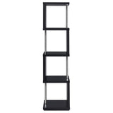 Baxter 4 - shelf Bookcase Black and Chrome | Coaster - 801419 - Home Elegance USA - 9