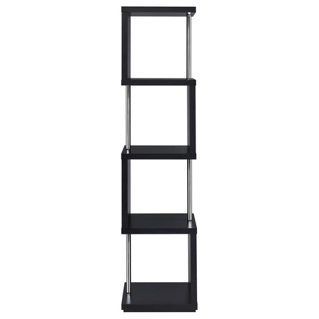 Bookcase - Baxter 4-shelf Bookcase Black and Chrome