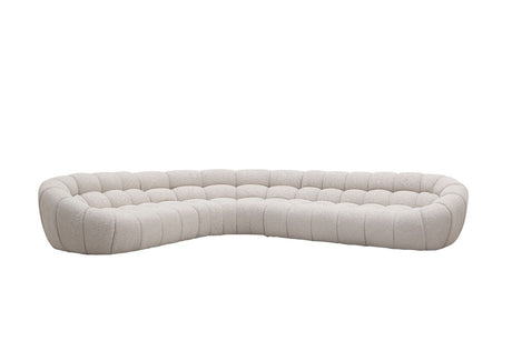 Yolonda Modern Beige Curved Sectional Sofa Divani Casa  Front View - Vig Furniture - Home Elegance USA