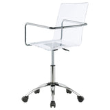 Amaturo Office Chair with Casters Clear and Chrome | Coaster | Home Elegance USA