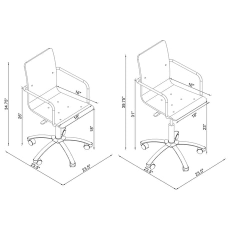 Amaturo Office Chair with Casters Clear and Chrome | Coaster - 801436 - Home Elegance USA - 10