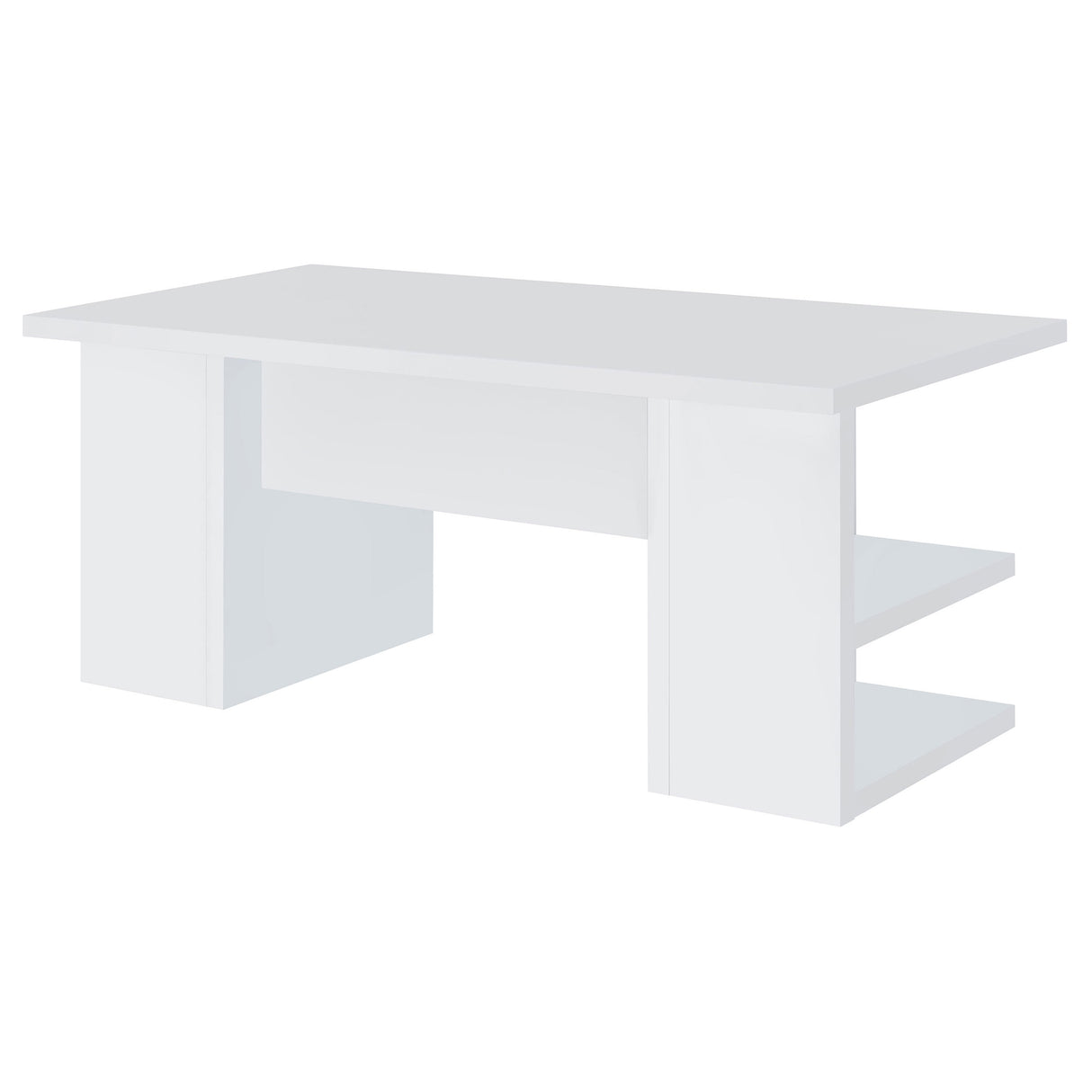 Alice Writing Desk White with Open Shelves | Coaster | Home Elegance USA