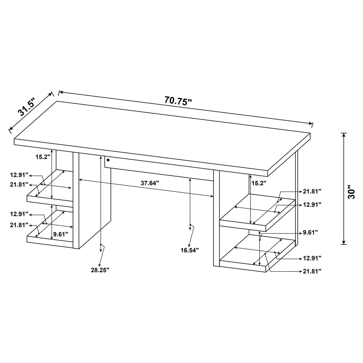 Alice Writing Desk White with Open Shelves | Coaster | Home Elegance USA