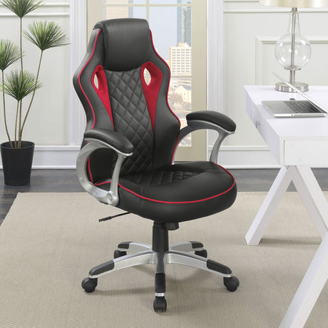 Office Chair - Lucas Upholstered Office Chair Black and Red