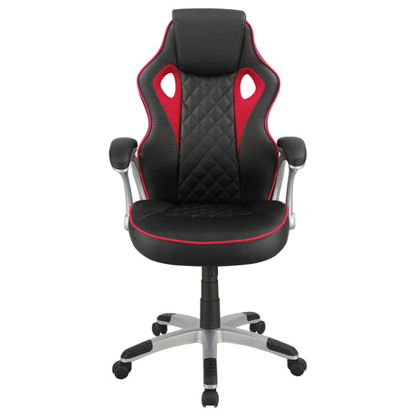 Office Chair - Lucas Upholstered Office Chair Black and Red