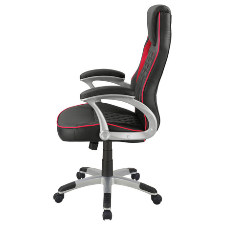 Office Chair - Lucas Upholstered Office Chair Black and Red