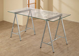 Writing Desk - Patton World Map Writing Desk Nickel and Printed Clear