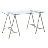 Writing Desk - Patton World Map Writing Desk Nickel and Printed Clear