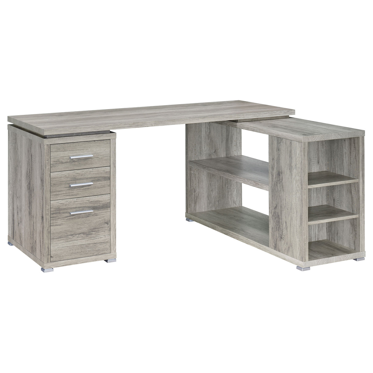 L-Shape Desk - Yvette L-shape Office Desk Grey Driftwood