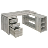 L-Shape Desk - Yvette L-shape Office Desk Grey Driftwood