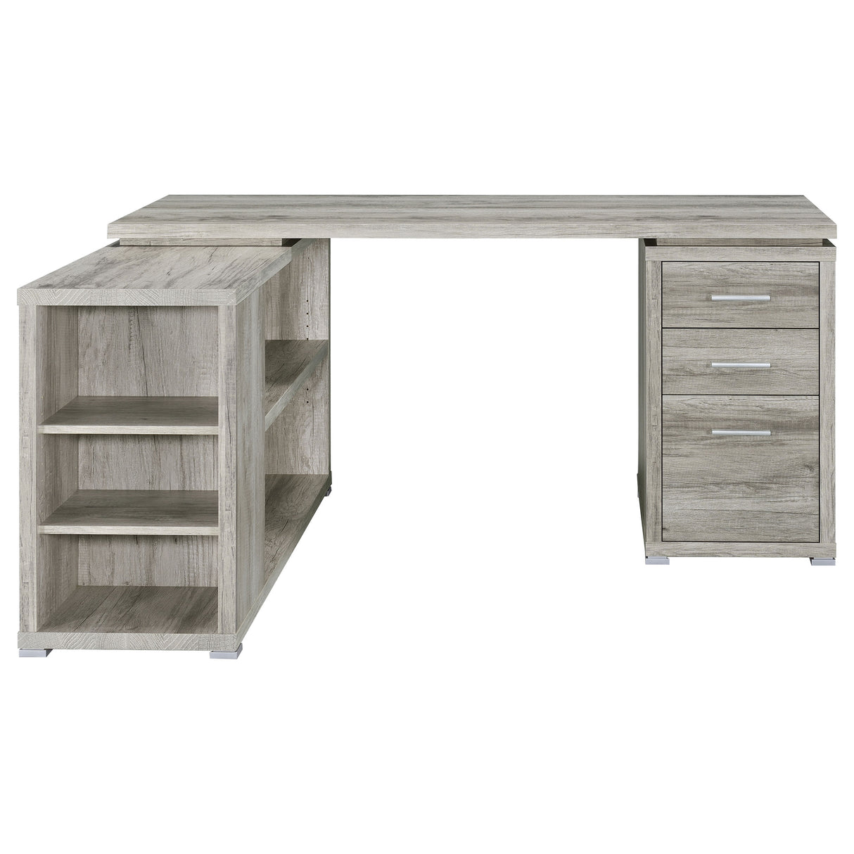 L-Shape Desk - Yvette L-shape Office Desk Grey Driftwood