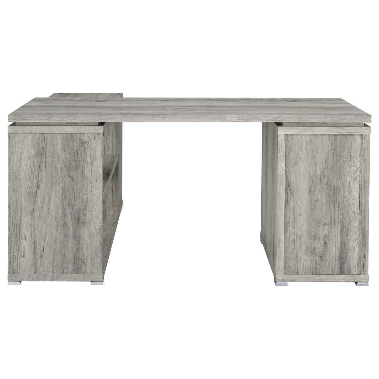 L-Shape Desk - Yvette L-shape Office Desk Grey Driftwood