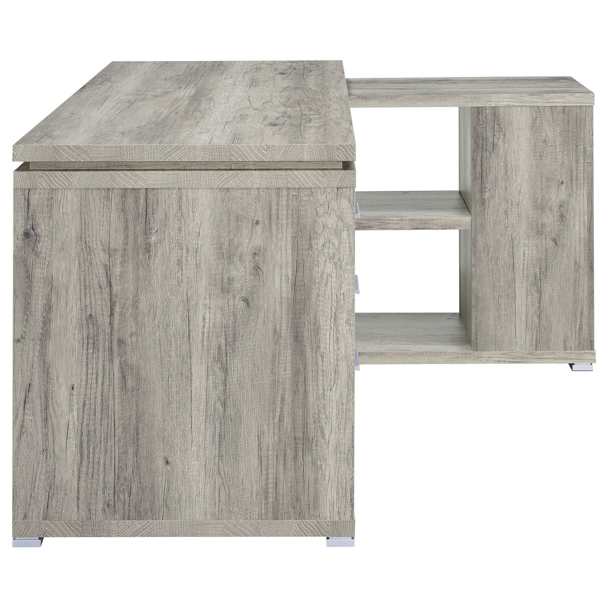 L-Shape Desk - Yvette L-shape Office Desk Grey Driftwood