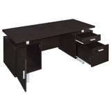 Computer Desk - Lawtey Rectangular Storage Office Desk Cappuccino