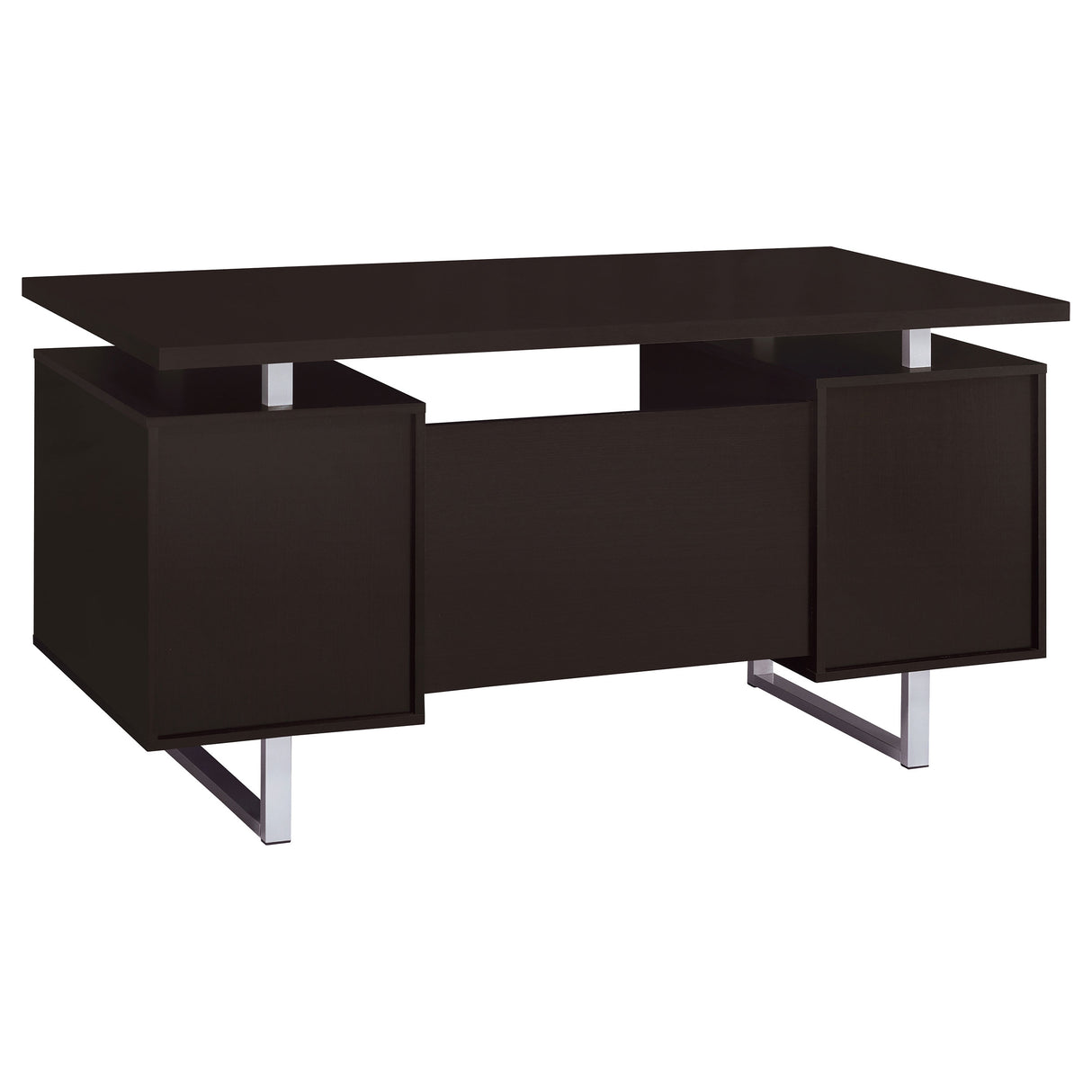 Computer Desk - Lawtey Rectangular Storage Office Desk Cappuccino