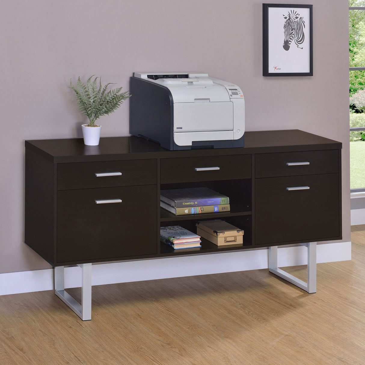 Credenza - Lawtey 5 - drawer Credenza with Adjustable Shelf Cappuccino | Coaster - 801522 - Home Elegance USA - 2