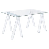 Amaturo Writing Desk with Glass Top Clear | Coaster | Home Elegance USA