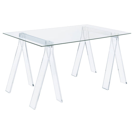 Amaturo Writing Desk with Glass Top Clear | Coaster | Home Elegance USA