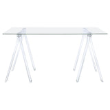 Amaturo Writing Desk with Glass Top Clear | Coaster | Home Elegance USA