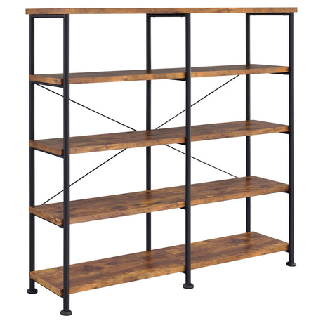 Analiese 4 - shelf Open Bookcase Antique Nutmeg | Coaster - 801543 - Home Elegance USA - 1