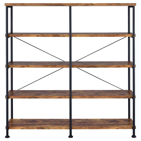 Analiese 4 - shelf Open Bookcase Antique Nutmeg | Coaster - 801543 - Home Elegance USA - 3