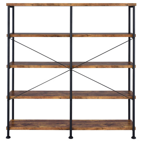 Analiese 4 - shelf Open Bookcase Antique Nutmeg | Coaster - 801543 - Home Elegance USA - 6